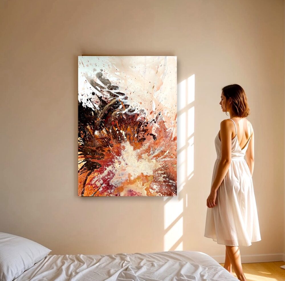 Dopamine Hit - Large original abstract painting on canvas painted in acrylic and oil pastels