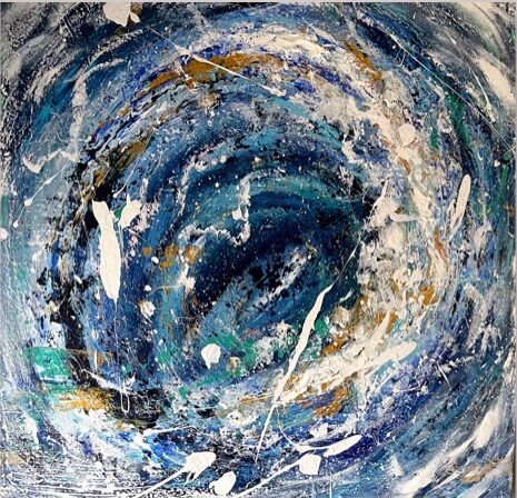 You can’t stop the tide - Abstract original seascape on large canvas