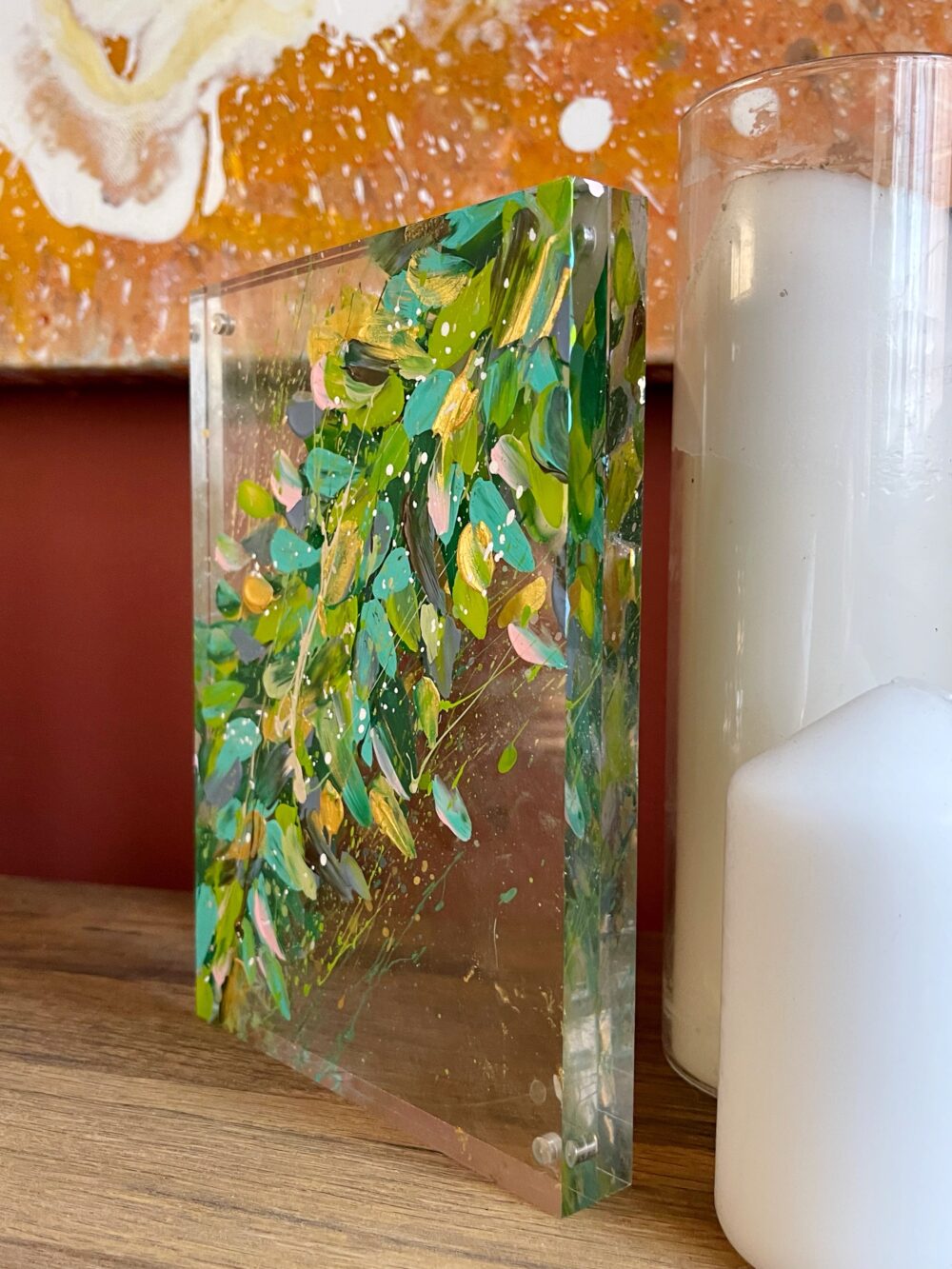 The WillowSeries #1 - Original abstract botanical art on crystal perspex glass